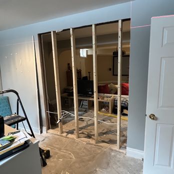 Framing prepared for interior French doors